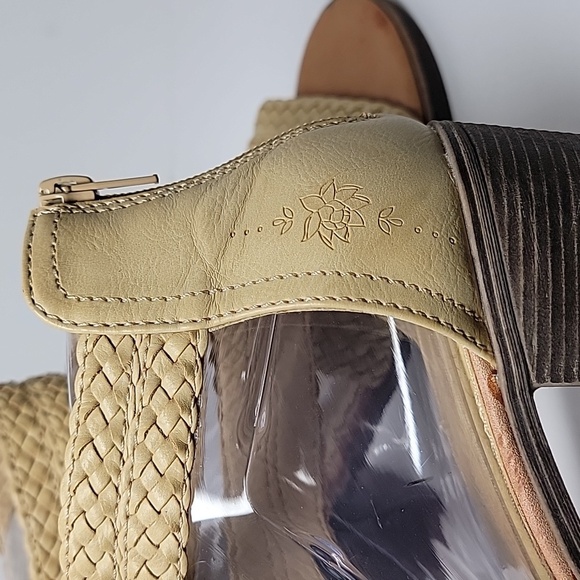 Sugar Haidee Sandal Braided Strappy Back Zip Faux Leather Stacked Block Heel 7.5 - Picture 11 of 16